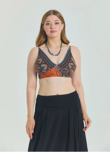 Lace Up Open Back Adjustable Brown Plus Size Blouse 4661
